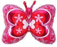 Butterfly Deco -folioilmapallo, punainen, 53 cm, 1 kpl.