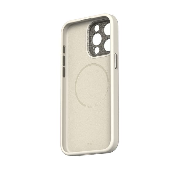 Moshi Napa MagSafe – Läderfodral till iPhone 15 Pro Max (Äggtodvitt)