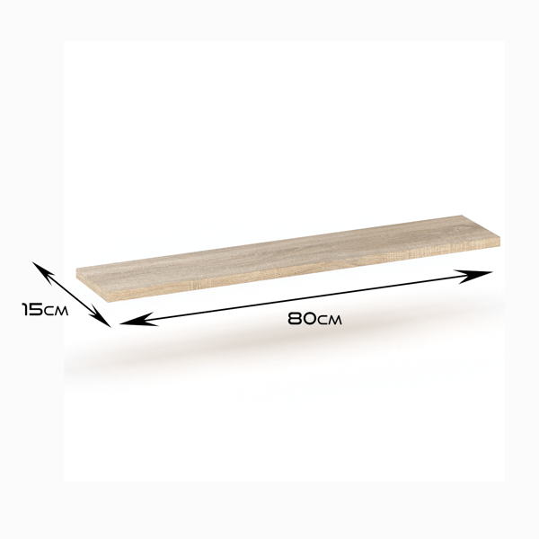 Väggmonterad hylla Sonoma ek för böcker 80 cm