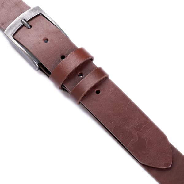 Vild Jeans bred läder herrbälte 110 cm cognac gåva