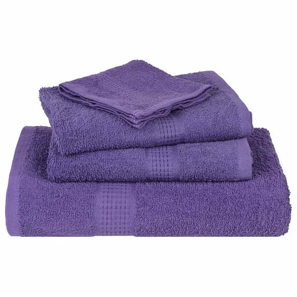 vidaXL Bastuhanddukar, 4 st, lila, 80x200 cm, 100 % bomull