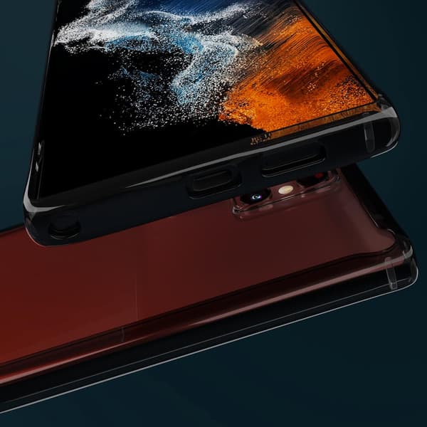 ETUI TIL SAMSUNG GALAXY S22 ULTRA LYSGRÅ TRANSPARENT HOLDBART