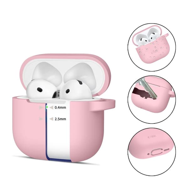 TECH-PROTECT SILIKONEKRAGE TIL APPLE AIRPODS 4 STØVET PINK
