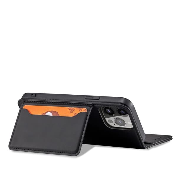 Magneettikorttikotelo iPhone 13 Pro Maxille, korttilompakkoteline, musta