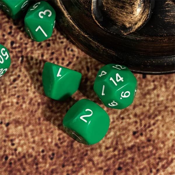 RPG terninger grønt sæt med 15 terninger