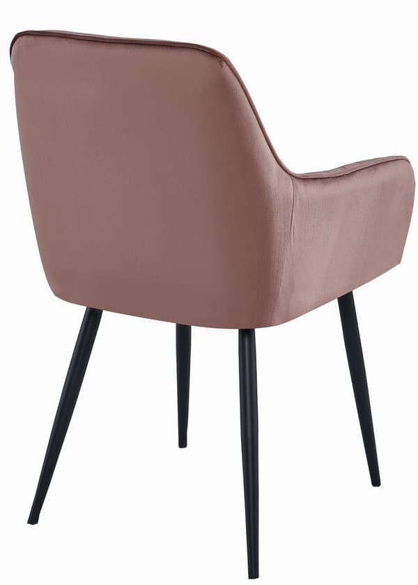 SOLDEN stol - rosa sammet / svarta ben x 2