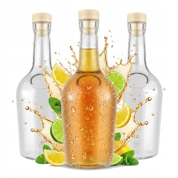 SET 40x GLORIA Glasflaskor 500ml Flaska för Juice och Likör + Kork
