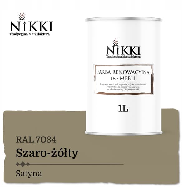 Färg för köksfrontar grågul RAL7034 satin 1L