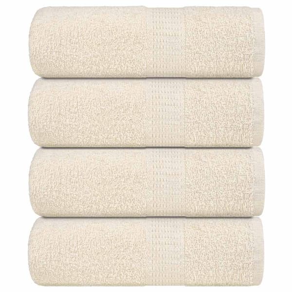 vidaXL Handdukar, 4 st, Creme, 30x30 cm, 100% bomull