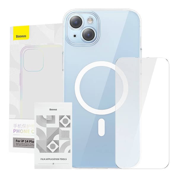 Baseus Crystal Series Magnetisk Etui til iPhone 14 Plus + Hærdet Glas