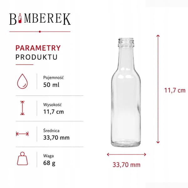 5x MONOPOL glasflaskor 50ml liten flaska för alkoholtinktur present