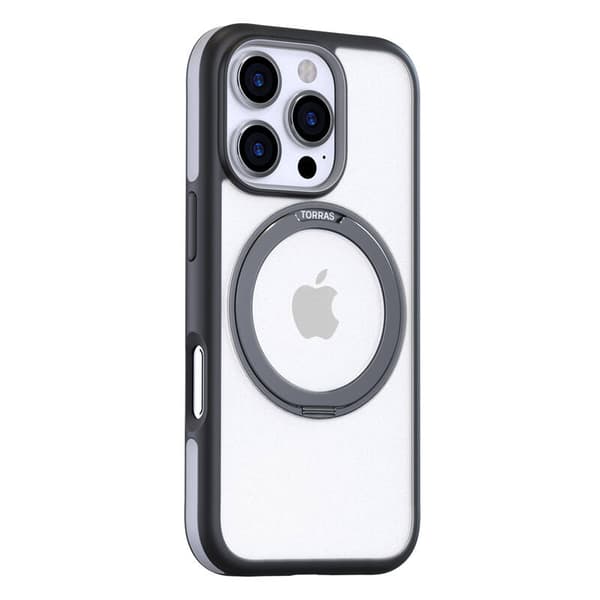 Torras Ostand R Fusion-cover til iPhone 16 Pro (sort)