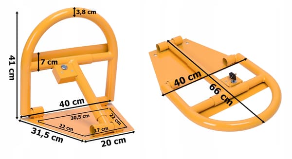 Parkeringsbomlås 40 cm med nøgler