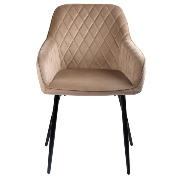 RELLO sammetsklädd beige fåtölj