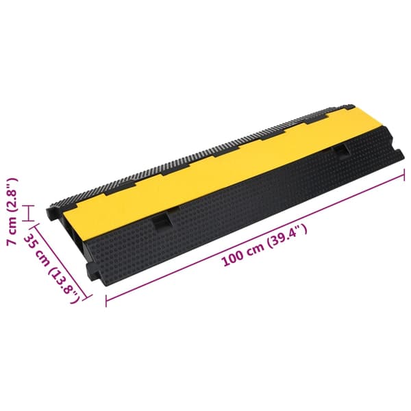 vidaXL kabelrampe, 2-kanals, 100 cm, gummi