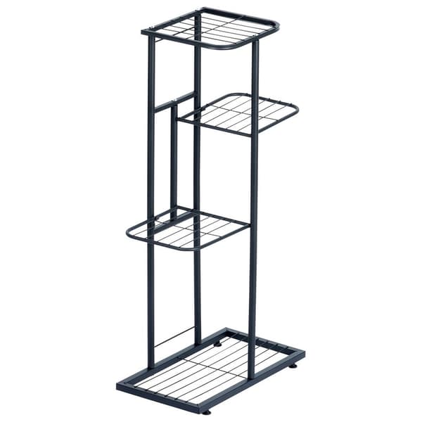 Blomsterstativ metal sort 4-niveauer 80 cm