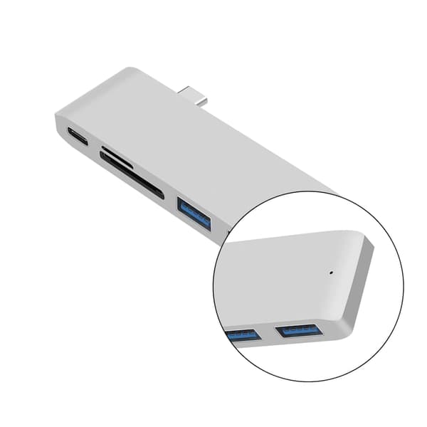 USB 3.1 C-tyyppi moniporthub - 2x USB 3.0 / USB-C 3.1 / microSD / SD