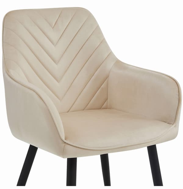 NANA stol - beige sammet / svarta ben x 1