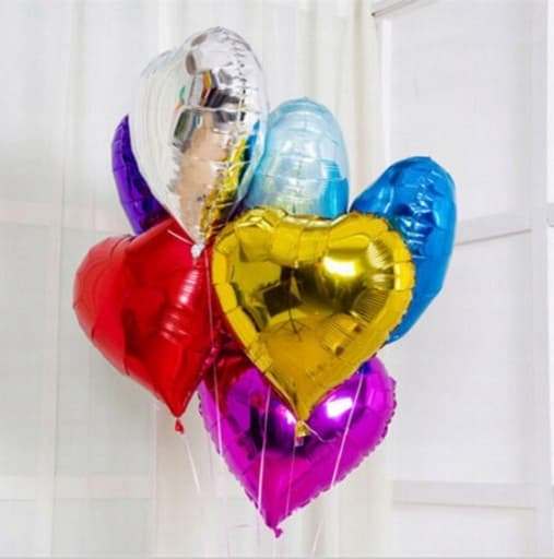 Hjertefolieballon, 45 cm, blå, 1 stk.