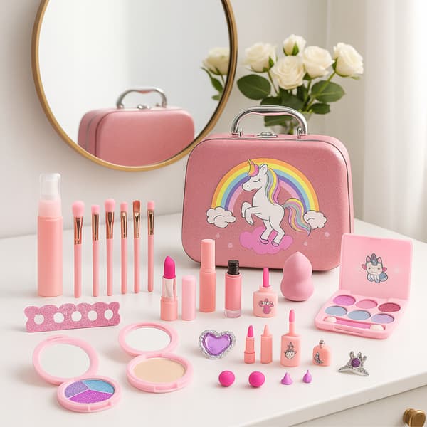 Sæt til negle makeup kosmetikpose etui kosmetik makeup til børn