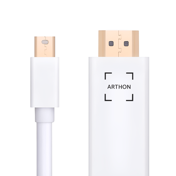Mini DisplayPort til HDMI 1,8 m hvid adapterkabel
