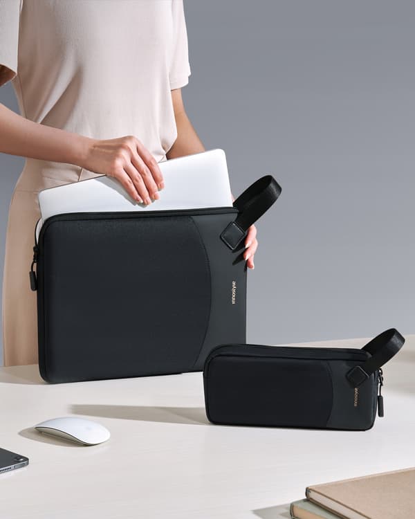 INNOSTYLE SÆT 16" BÆRBAR TASKE VANDTÆT + GADGETS ETUI SORT