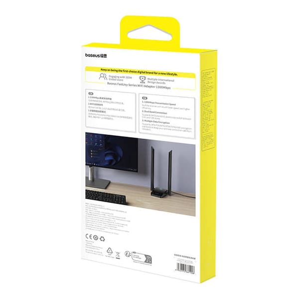 Baseus FastJoy 1800Mbps WiFi-adapter (svart)