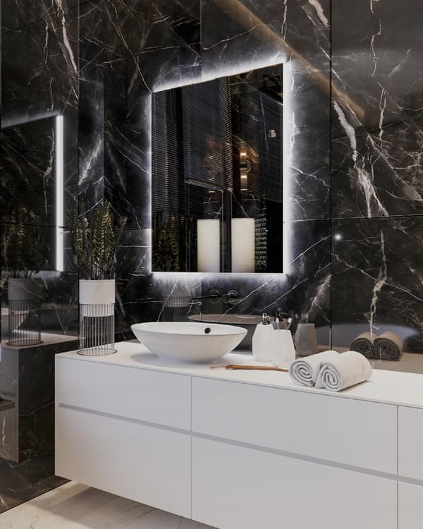 Peili Valaistu LED 100x55 Vedenpitävyys IP65 Ripustettava Pysty Vaaka