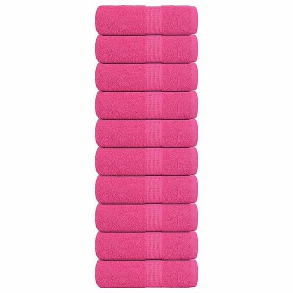 vidaXL Handdukar 10 st, rosa, 30x30 cm, 100% bomull