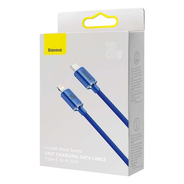Baseus Crystal USB-C till Lightning-kabel, 20W, 1,2m (Blå)