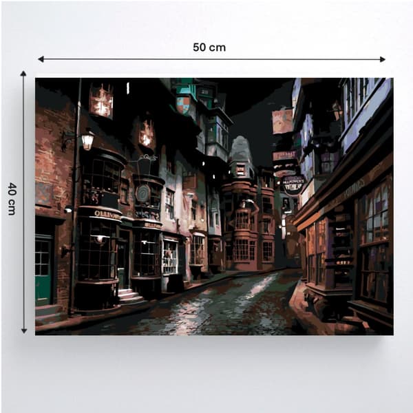 MALING EFTER TAL Billeder at male - Harry Potter Diagonalstræde 50x40 cm