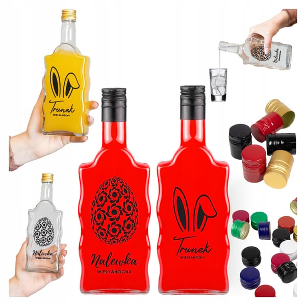 EASTER WAVE flaska 500ml med tryck för likör, vin, tinktur
