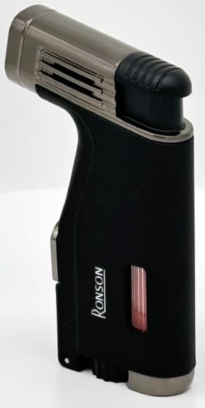 Ronson Breeze RGL120 Crackle Black 2 Jet Lighter med Puncher