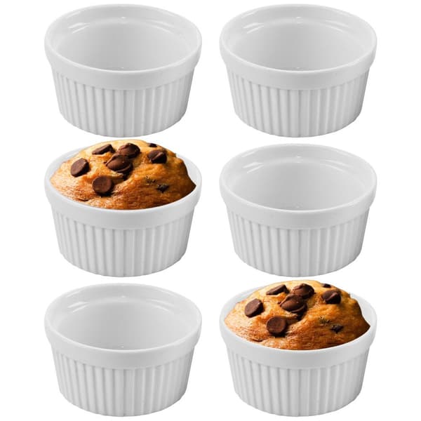 Porslinsbakskålar vita 9 cm, 150 ml 6 st