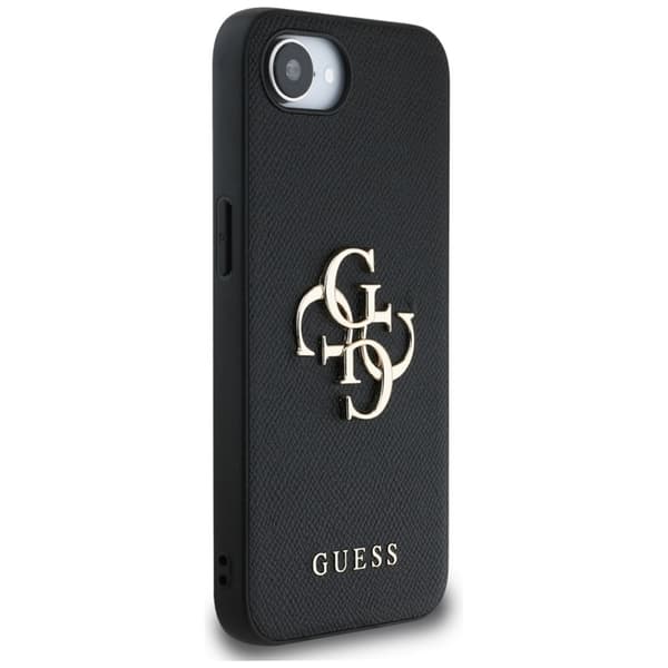 Guess Grained Big 4G Logo Small Classic Logo - Etui til iPhone 16e (sort)