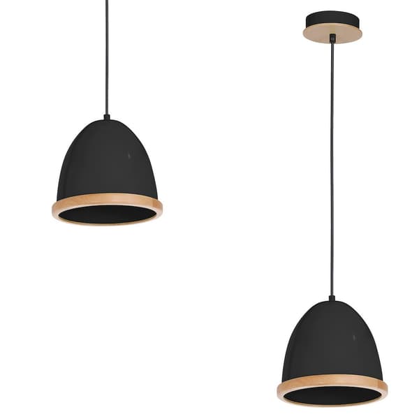 HÆNGELAMPE STUDIO 1 E27 SORT TRÆ MILAGRO MLP8852