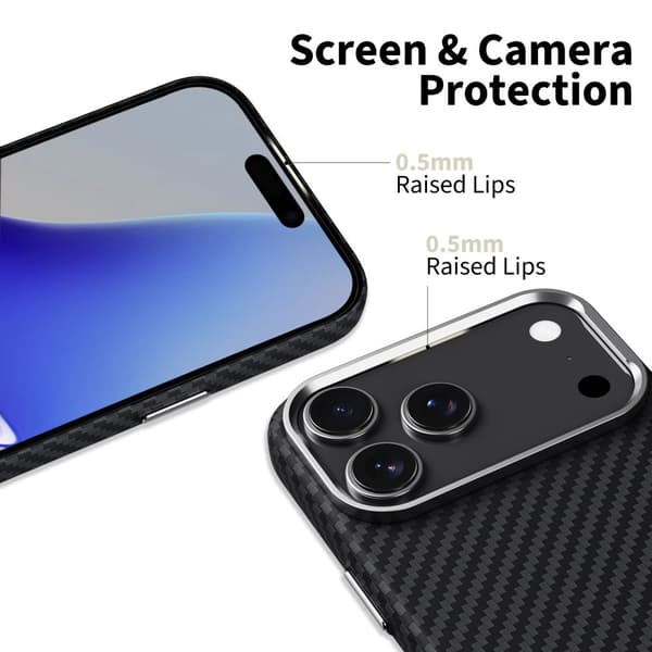 Tech-Protect Ion Carbon MagSafe-skal till iPhone 17 Pro Max - Grå/Svart