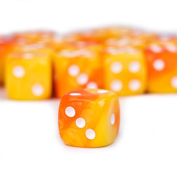 1,1 cm RPG Aperol Spritz sekssidede D6 terninger