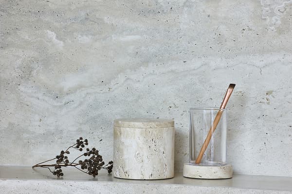 Q-BATH PREMIUM DECOR 1547 kosmetikbehållare travertin