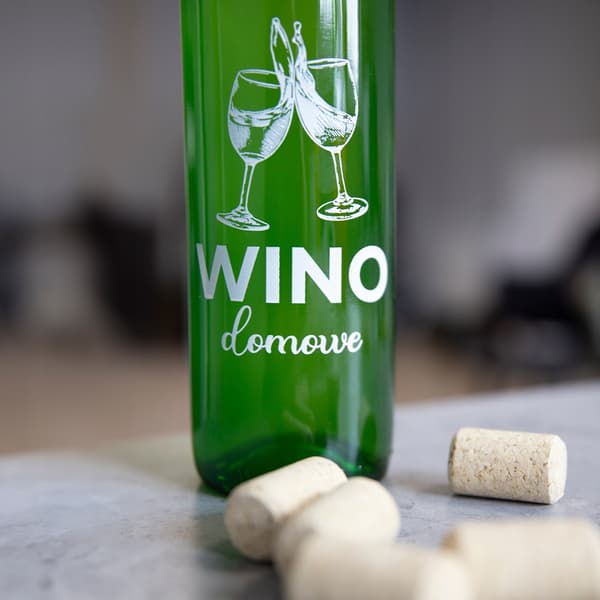 10x Vinflaska MED TRYCK 0,75l HEM VIN glasflaskor GRÖNA