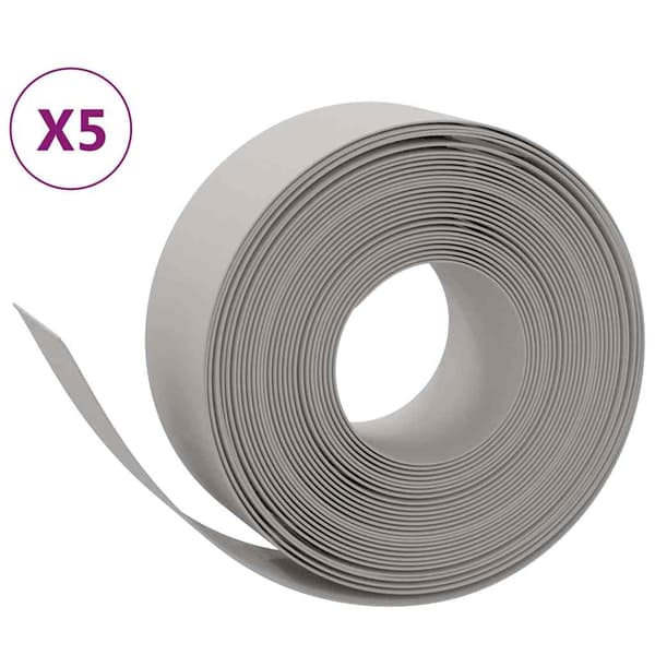 vidaXL havekant, 5 stk., grå, 10 m, 20 cm, polyethylen