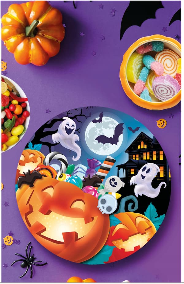 Halloween Pumpa Spöke Plastskål 32cm
