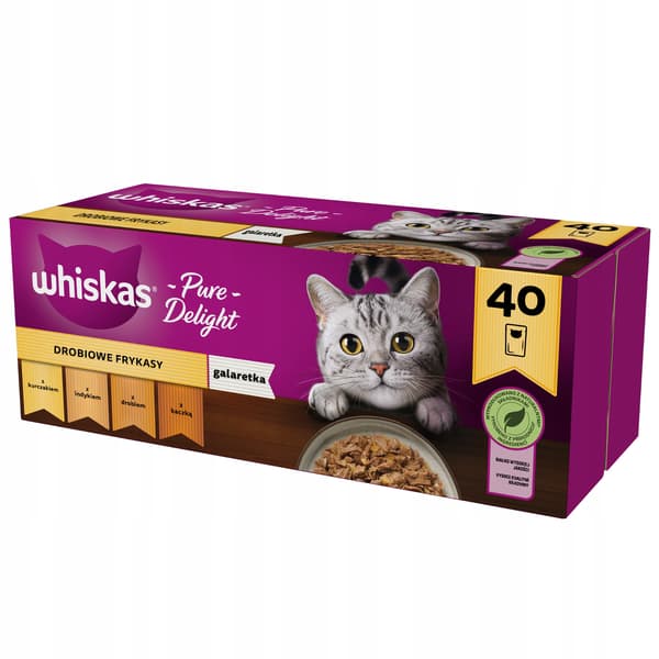Våtfoder för katter WHISKAS Pure Delight Poultry Feast i gelé 40x85g