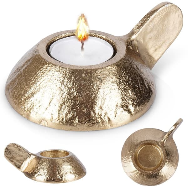 Ljusstake aluminium guld 12x9x5 cm
