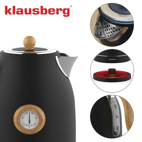 Vattenkokare 1,7 l med termometer Klausberg KB-7907 Retro