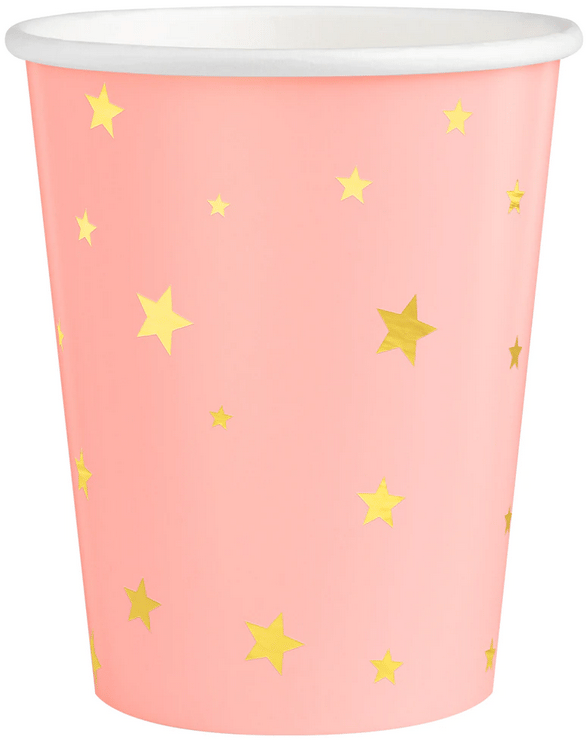 Papkrus med lyserøde guldstjerner 220ml x6
