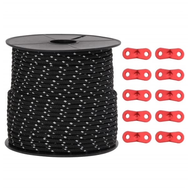 vidaXL teltreb med strammere, reflekterende elementer, 50 m, 4 mm