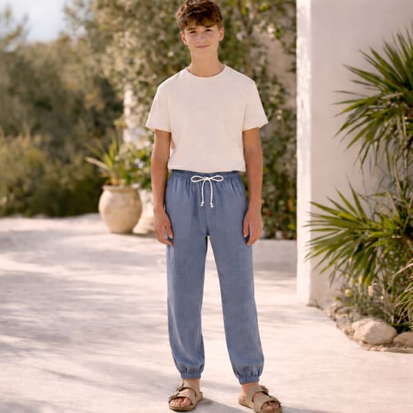 Barnens muslinshorts 152 sommarbyxor för barn SOMMARBLÅ
