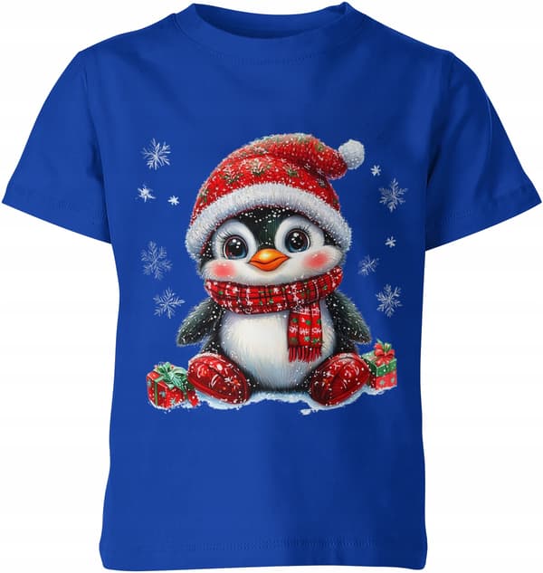 JULET-SHIRT TIL BØRN PINGVINGAVEN JULEMANDEN