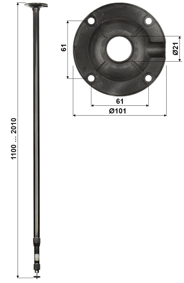 TELESKOPISK KAMERATAKFÄSTE BR-100X200-B